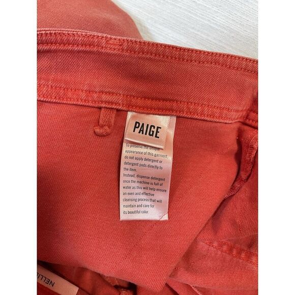 Paige Nellie Culottes Jeans Orange Poppy Doilie Lace Embellished Womens Size 30 - Picture 7 of 10